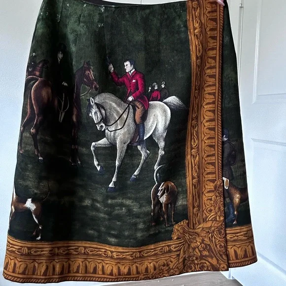 Ralph Lauren Blue Label Equestrian Print Skirt - Picture 5 of 8